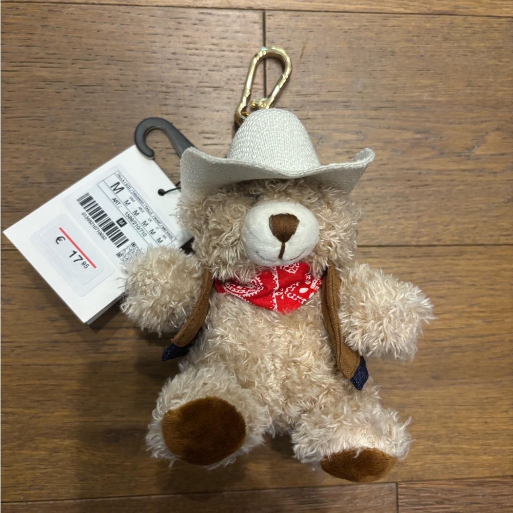 Zara Cowboy Teddy Bear Keychain - Picture 2 of 6